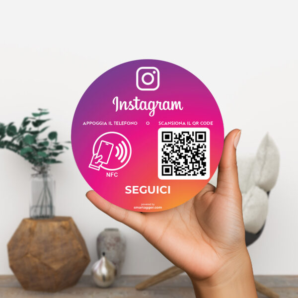 Adesivo Instagram 10x10cm – QR & NFC di contatti – iPhone & Android - immagine 3