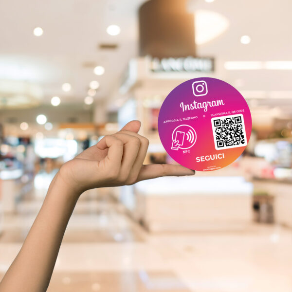 Adesivo Instagram 10x10cm – QR & NFC di contatti – iPhone & Android - immagine 2