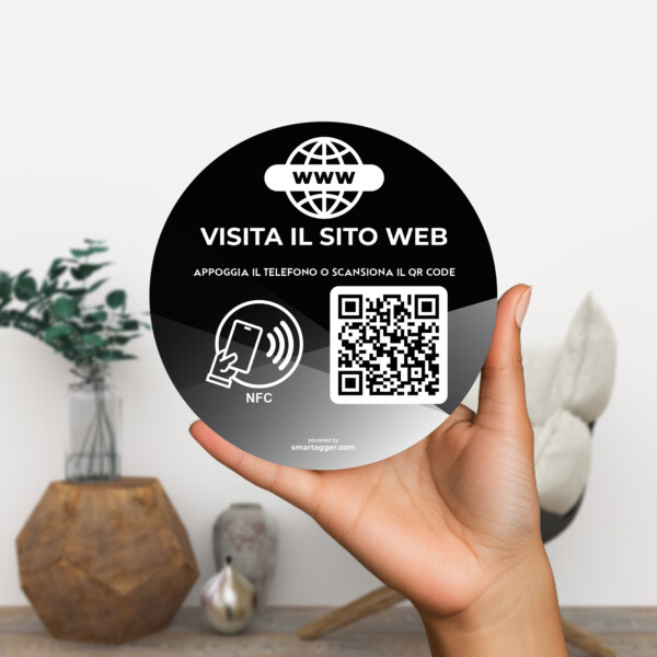 Adesivo Sito Web 10x10cm – QR & NFC – iPhone & Android - immagine 3