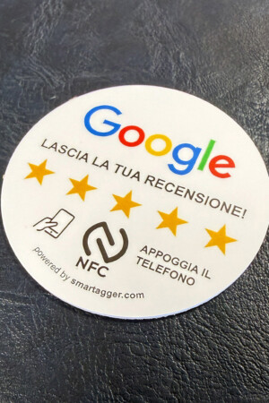 Adesivo NFC Google Recensioni 5 cm